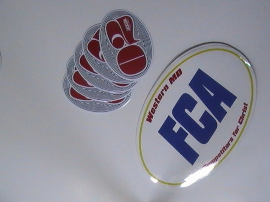 Oval White Vinyl Stickers