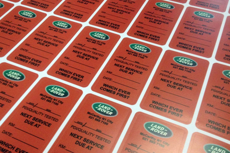 Rectangular vinyl sticker printing