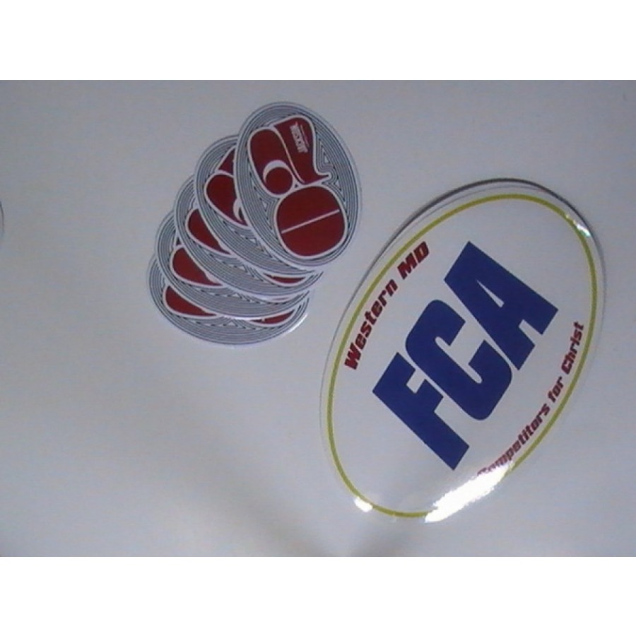 Oval White Vinyl Stickers