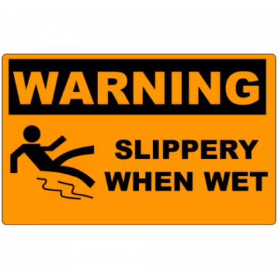 Rectangular warning stickers