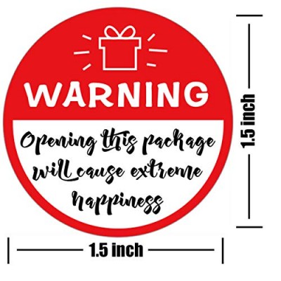 Round funny warning labels