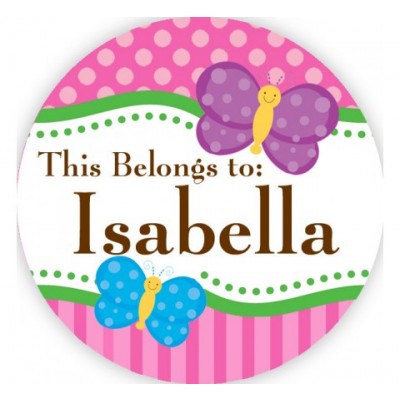 Round name stickers